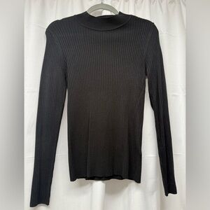Primark Black Ribbed Mock Neck Sweater Size M